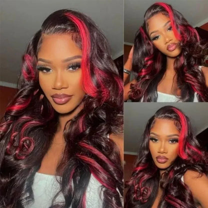 Ombre Red Body Wave Glueless Wig